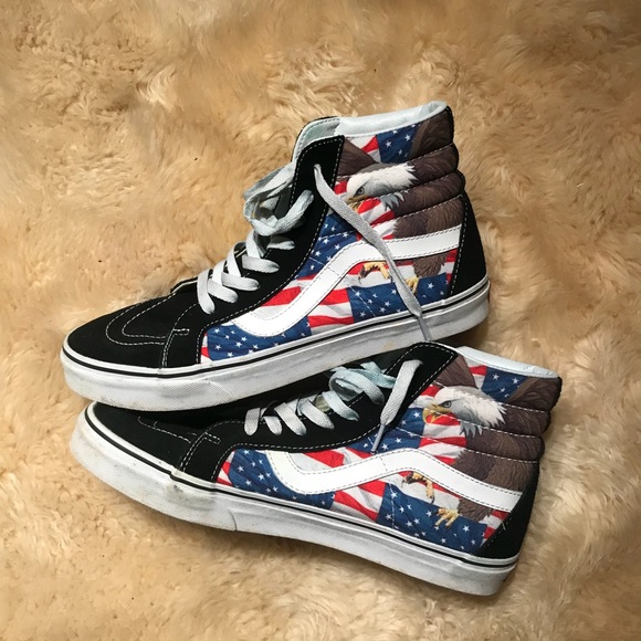 american flag vans high top